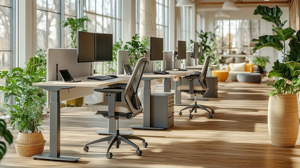 Bureau assis-debout en open space : aménagement ergonomique